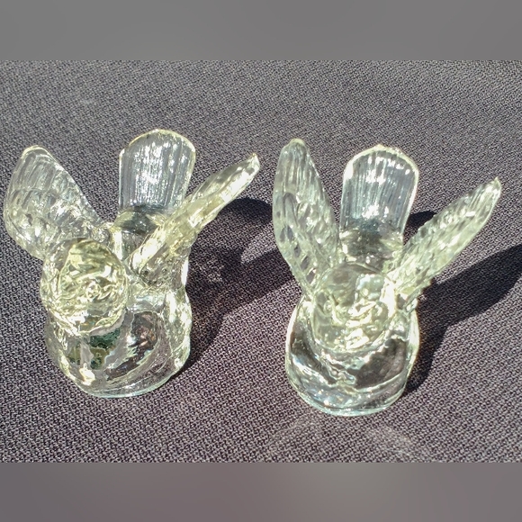 Beidermann Vintage Glass Mini Candle Holders - Vintage Crystal Doves - Picture 9 of 11